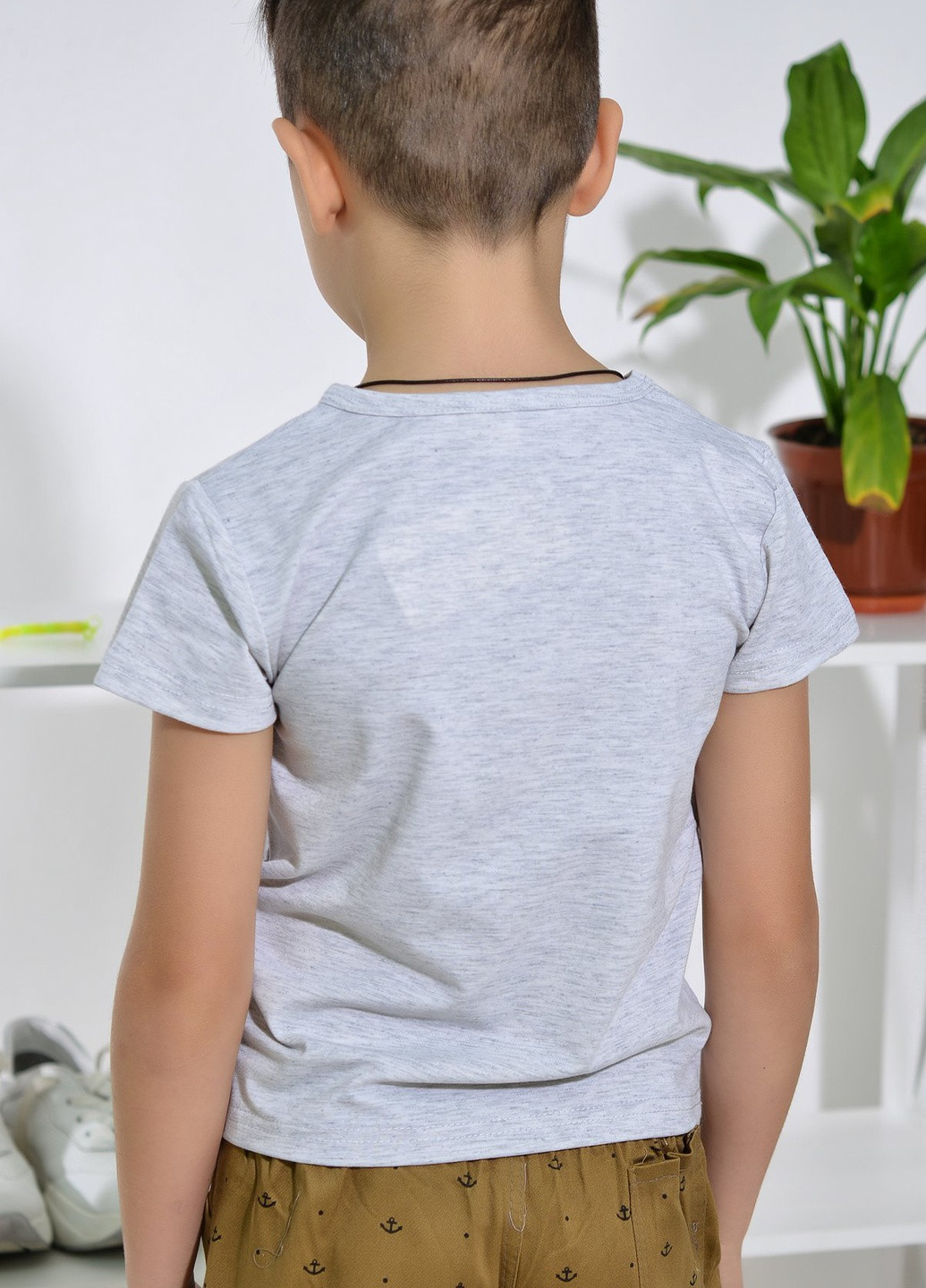 Серая футболки сорочки футболка на хлопчика сіра (кепка) Lemanta