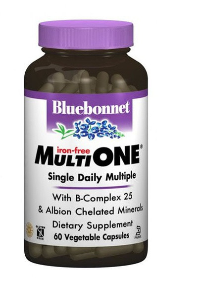 MultiONE Iron free 60 Veg Caps Bluebonnet Nutrition (256725576)