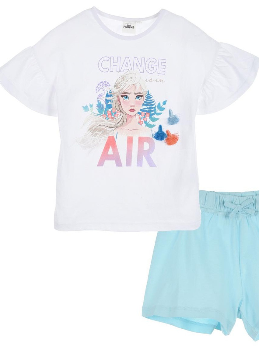 Білий літній комплект (футболка, шорти) frozen (холодне cерце) ue10221 eu Disney