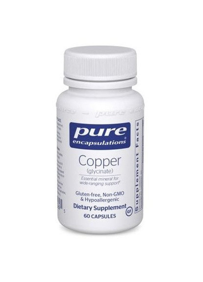 Copper (glycinate) 2 mg 60 Caps Pure Encapsulations (258763347)