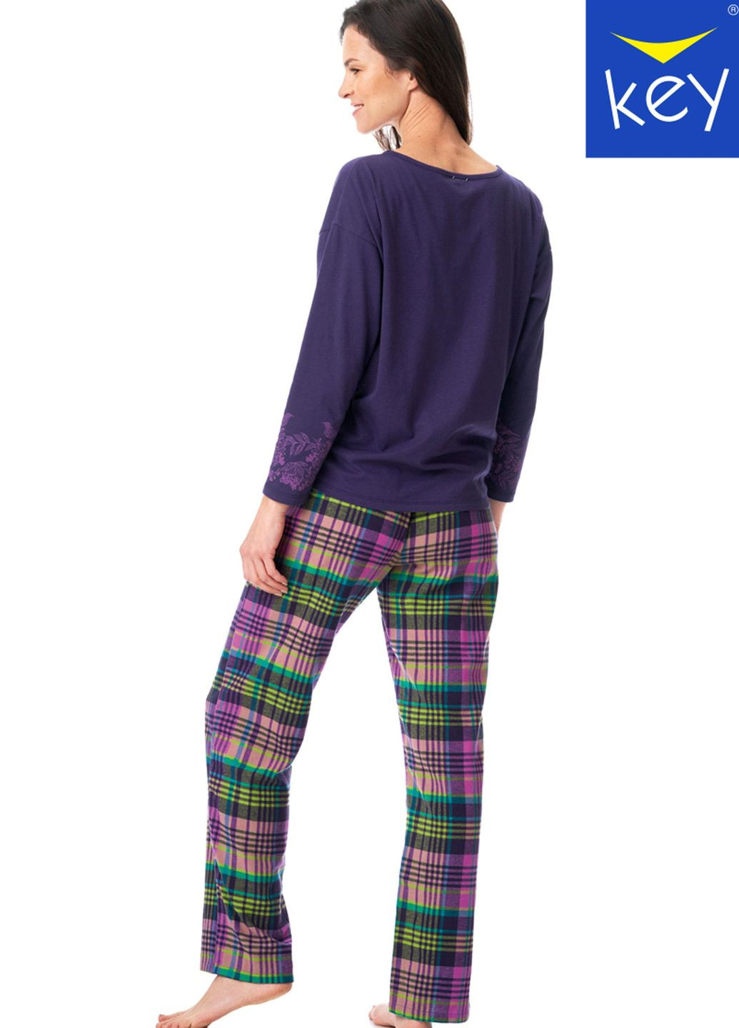Фіолетова піжама жіноча xl mix принт lns 410 b23 Key