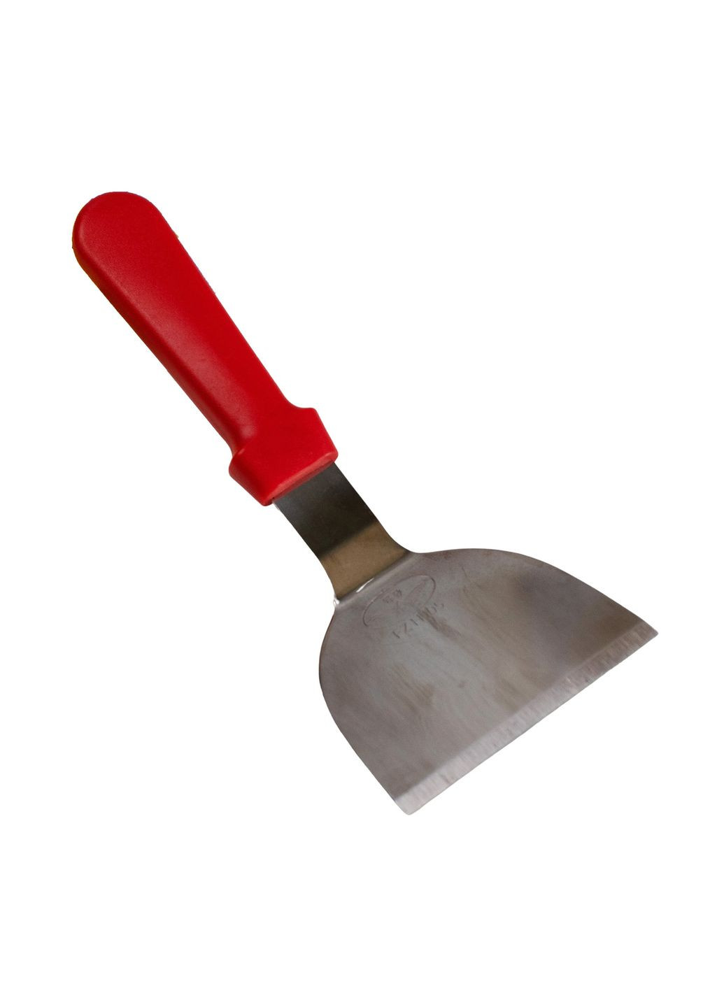 Шпатель скребок лопатка для тіста з неіржавкої сталі з пластиковою ручкою 25 см Червоний Kitchen Master (270827897)