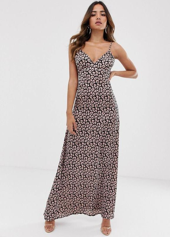 Черное платье-комбинация Asos