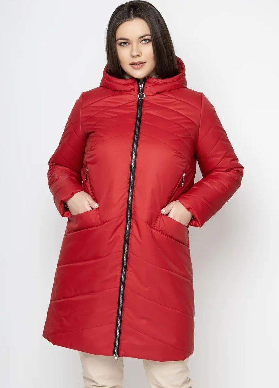 Красная демисезонная женская куртка большого размера демисезонная SK
