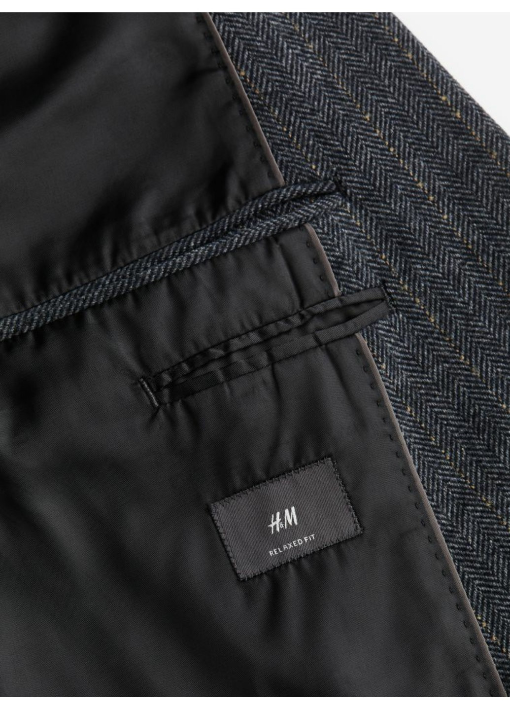 Чоловічий вільний двобортний піджак із суміші вовни Н&М (56524) M Темно-сірий H&M (271955680)