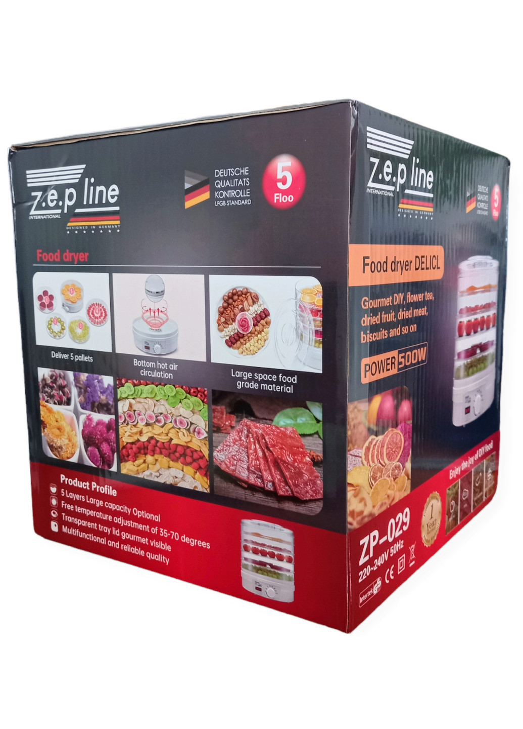 Електрична сушилка сушка фруктів овочів риби м'яса грибів Zepline 5 рівнів з регулятором температури No Brand (260063563)