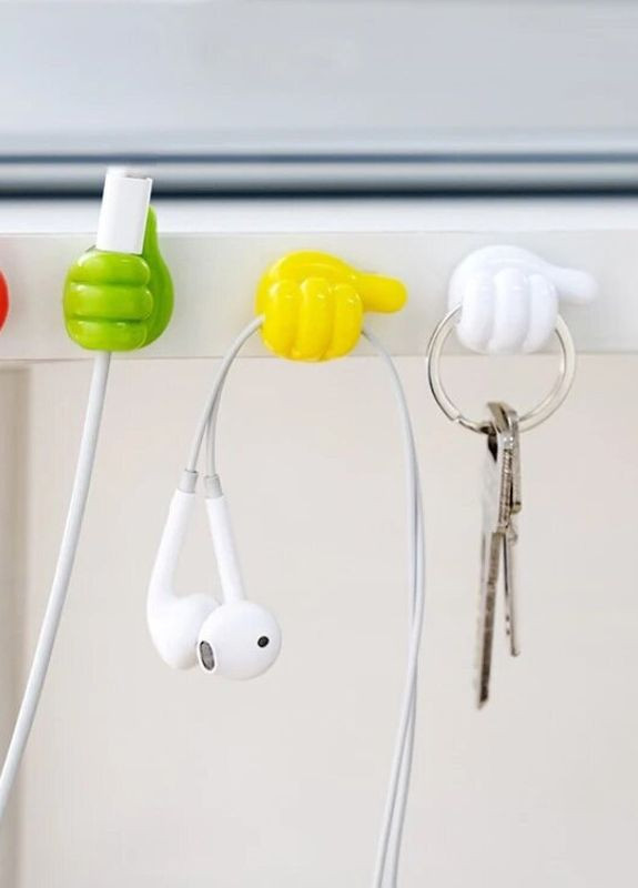 Тримач для проводів та кабелів на робочий стіл 4 шт Let's Shop (266134100)