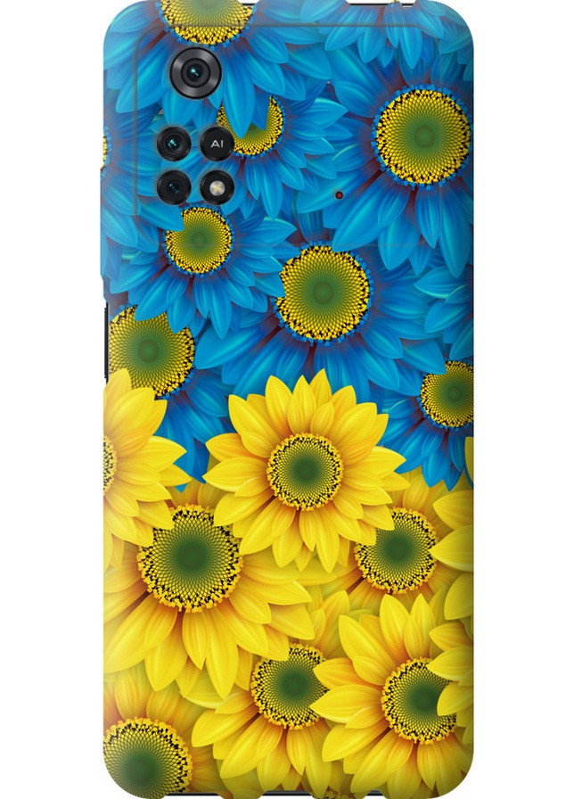 Силіконовий чохол 'Жовто-блакитні квіти ' для Endorphone Xiaomi Poco M4 Pro (257830411)