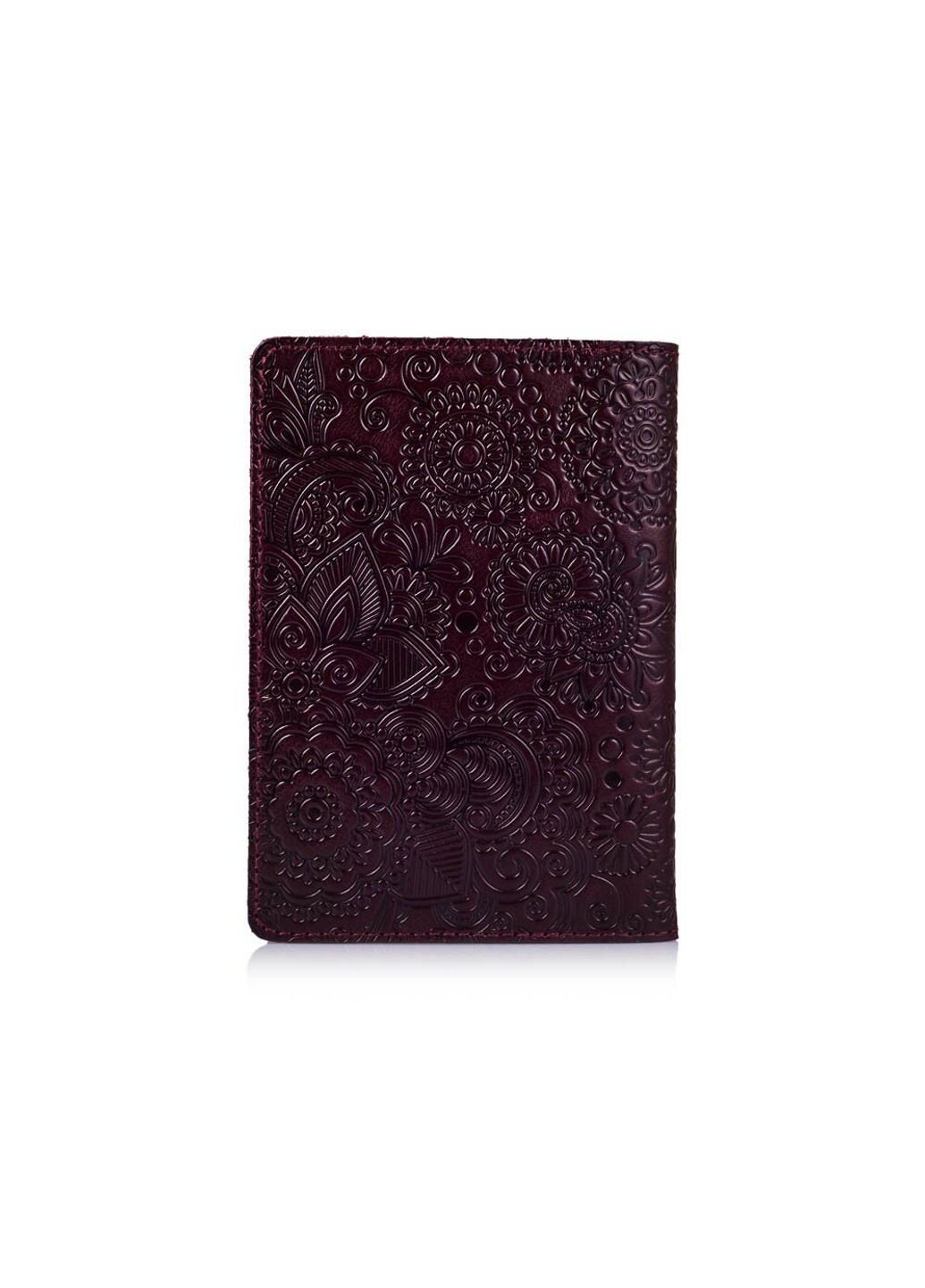 Кожаная обложка на паспорт HiArt PC-01 Mehendi Art темно-фиолетовая Фиолетовый Hi Art (268371856)