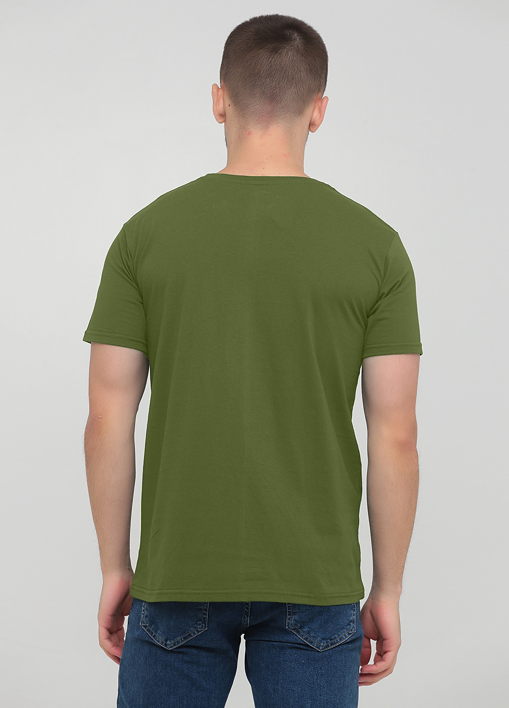 Оливковая футболка мужская м385-24 оливковая с коротким рукавом Malta