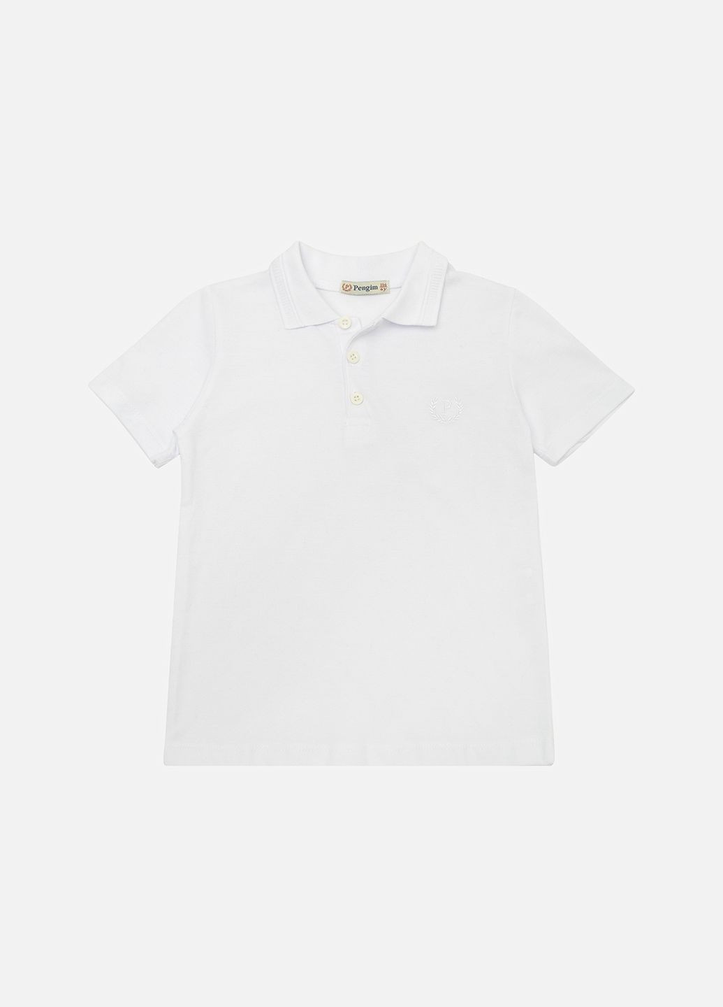 Белая детская футболка-футболка поло для мальчика цвет белый цб-00222247 для мальчика Pengim