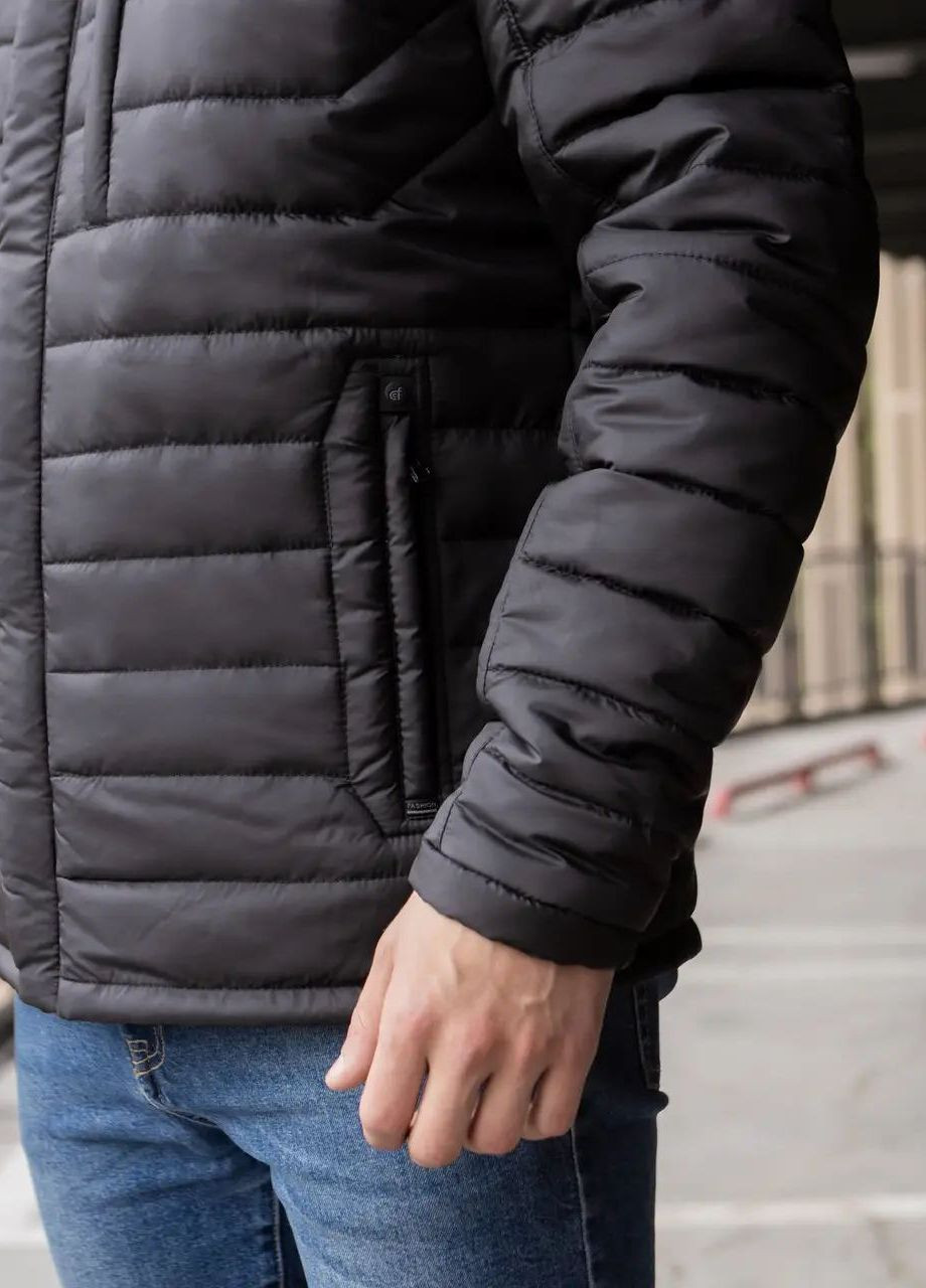 Чорна демісезонна чоловіча куртка великого розміру демісезонна SK