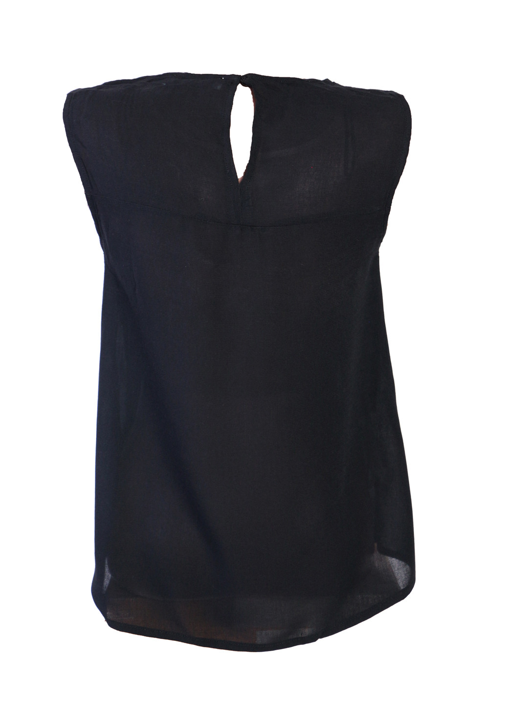 Чорна жіноча блузка без рукавів із мереживом xs 40 чорний Mango