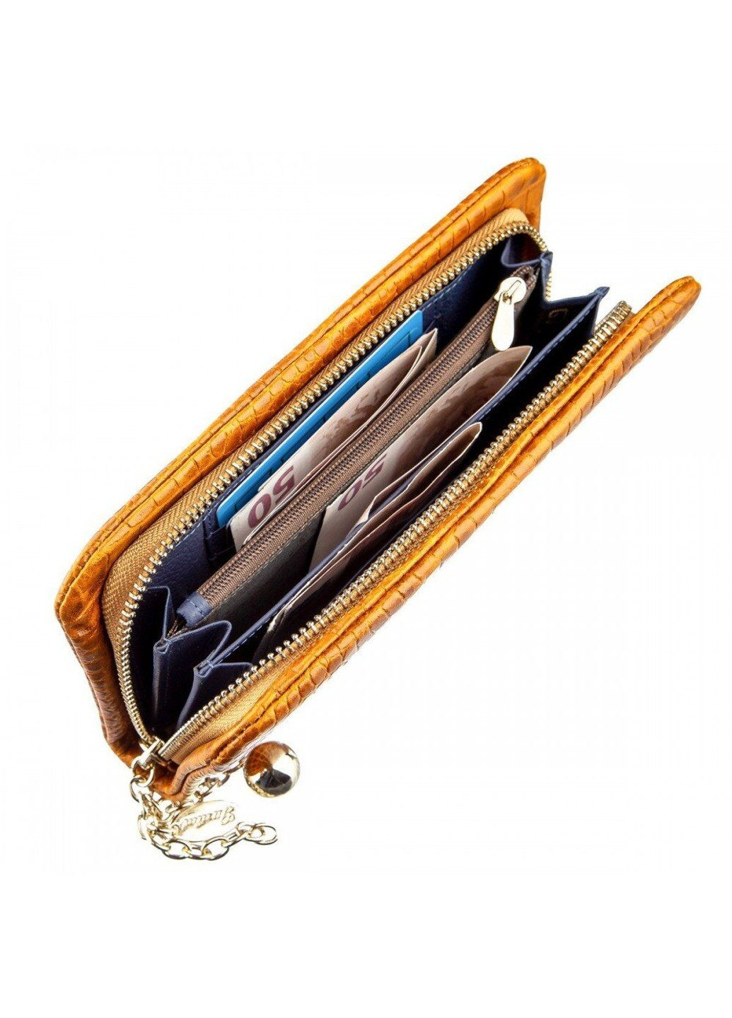 Жіночий шкіряний гаманець Guxilai 18960 Помаранчевий Baliya (262453625)