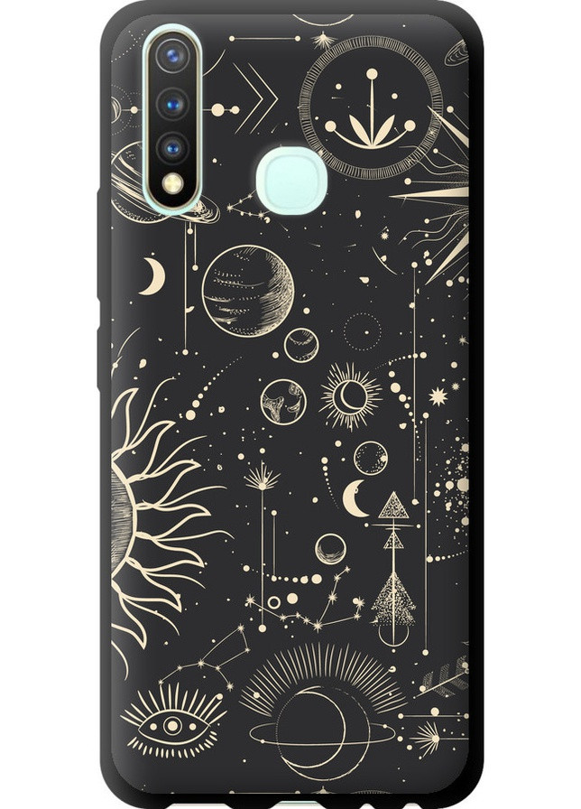 TPU чорний чохол 'Фаза місяця' для Endorphone Vivo Y19 (258092426)