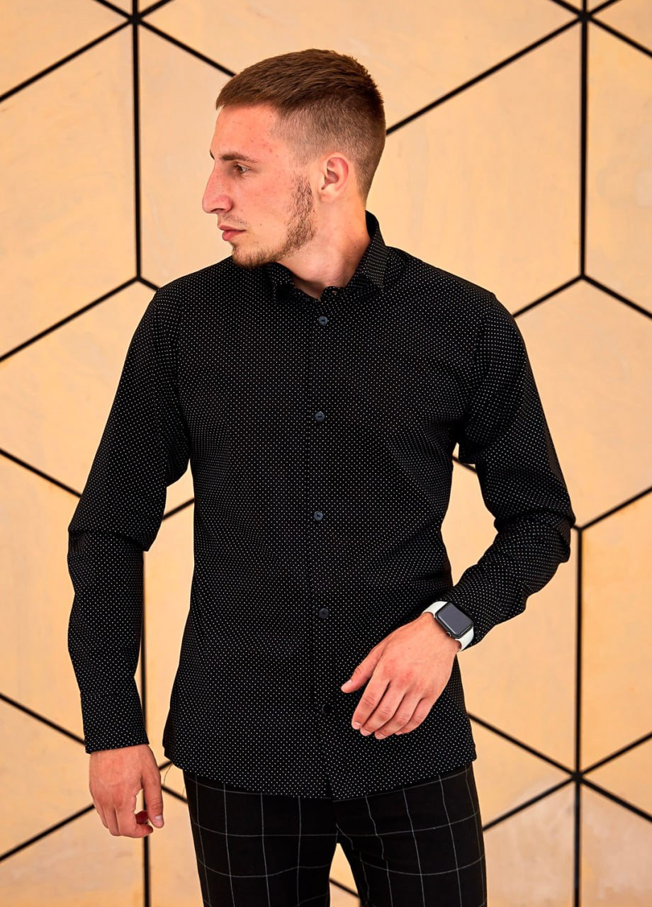 Черная кэжуал рубашка Vakko