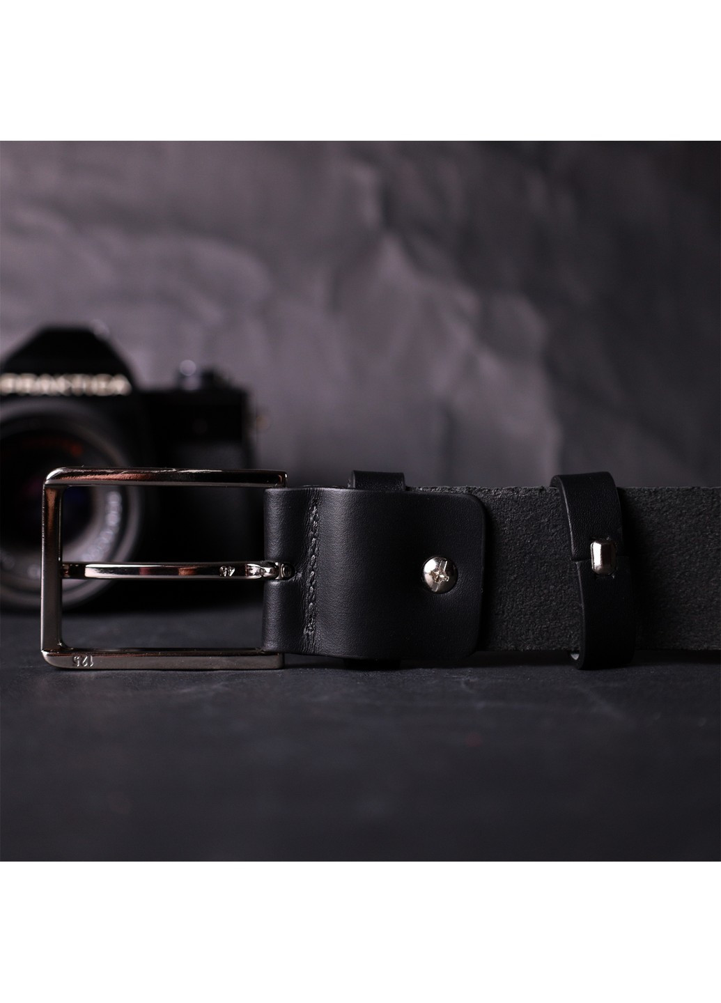 Классический брючный ремень для мужчин из натуральной кожи 11676 Черный Grande Pelle (267507218)