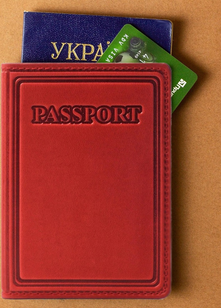 Кожаная Обложка Для Паспорта, Загранпаспорта Villini 002 Красный Martec (259735336)