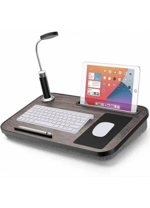 Столик-підставка для ноутбука з подушкою і лампою USB Puffy столик із тримачем планшета та телефона No Brand (276715351)