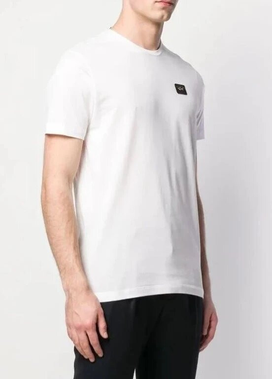 Біла футболка чоловіча з коротким рукавом Paul & Shark PATCH LOGO T-SHIRT