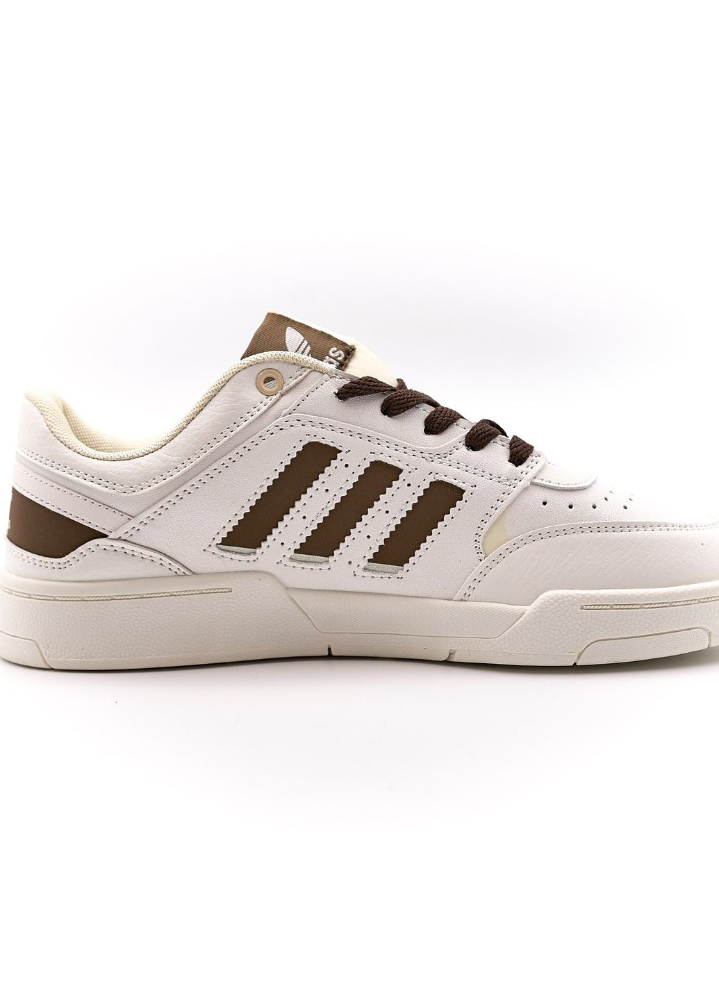 Белые демисезонные кроссовки мужские low white brown, вьетнам adidas Drop Step