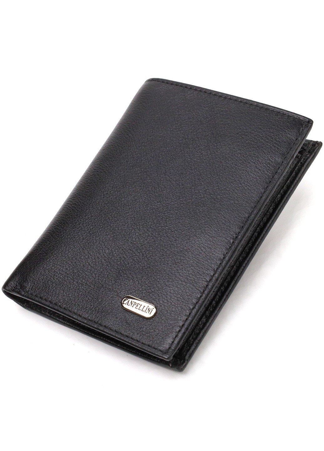 Чоловічий гаманець вертикального формату з натуральної шкіри 21753 Чорний Canpellini (259874095)