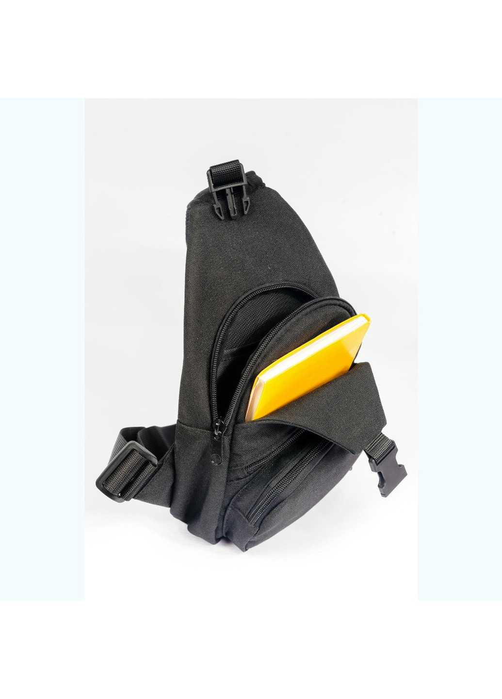 Повсякденна міська чоловіча сумка слінг чорна нагрудна органайзер з міцної водонепроникної тканини No Brand (258591291)