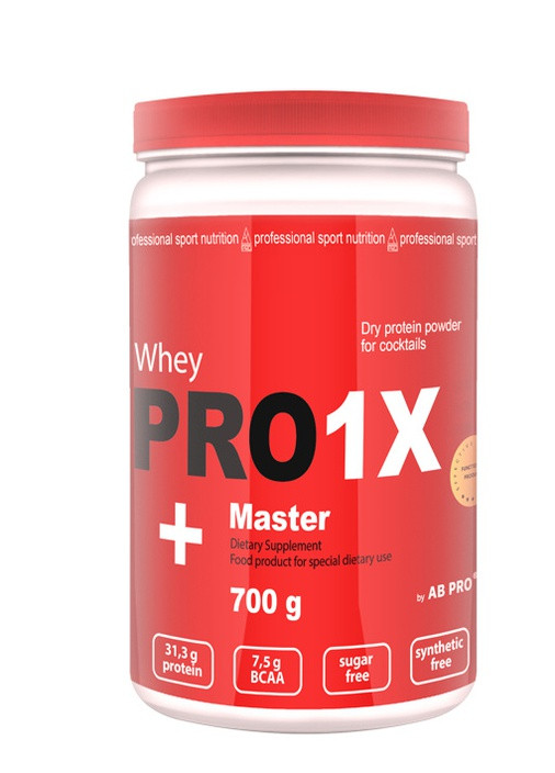 Протеин высокобелковый 78% протеин PRO 1X Whey MASTER 700 г Банан AB PRO (257941110)