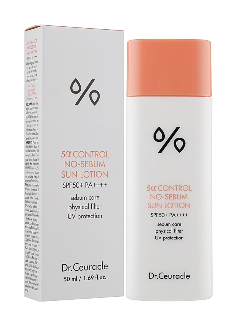 Себорегулирующий cолнцезащитный лосьон SPF 50+ 5α Control No Sebum Sun Lotion 50 ml Dr.Ceuracle (268133735)