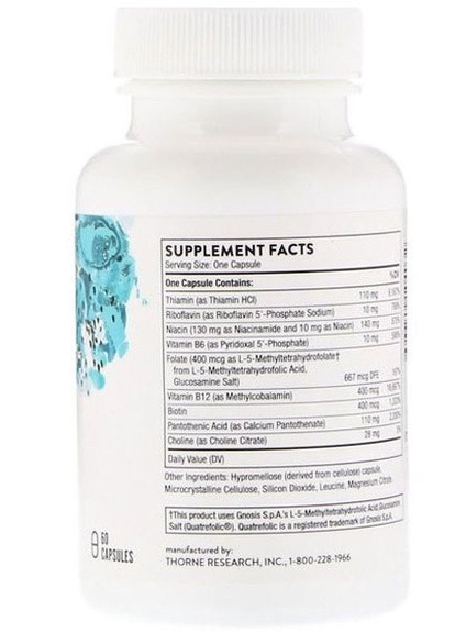 Basic B Complex 60 Caps Thorne Research (256720761)