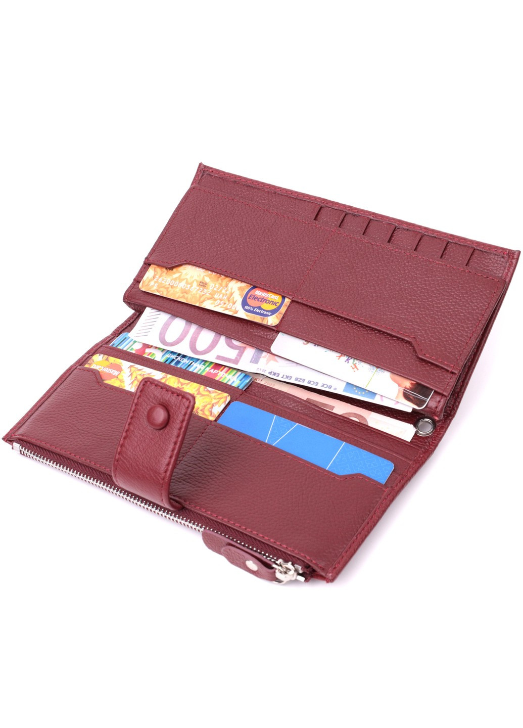 Вертикальний жіночий гаманець-клатч із натуральної шкіри 22535 Бордовий st leather (278001118)