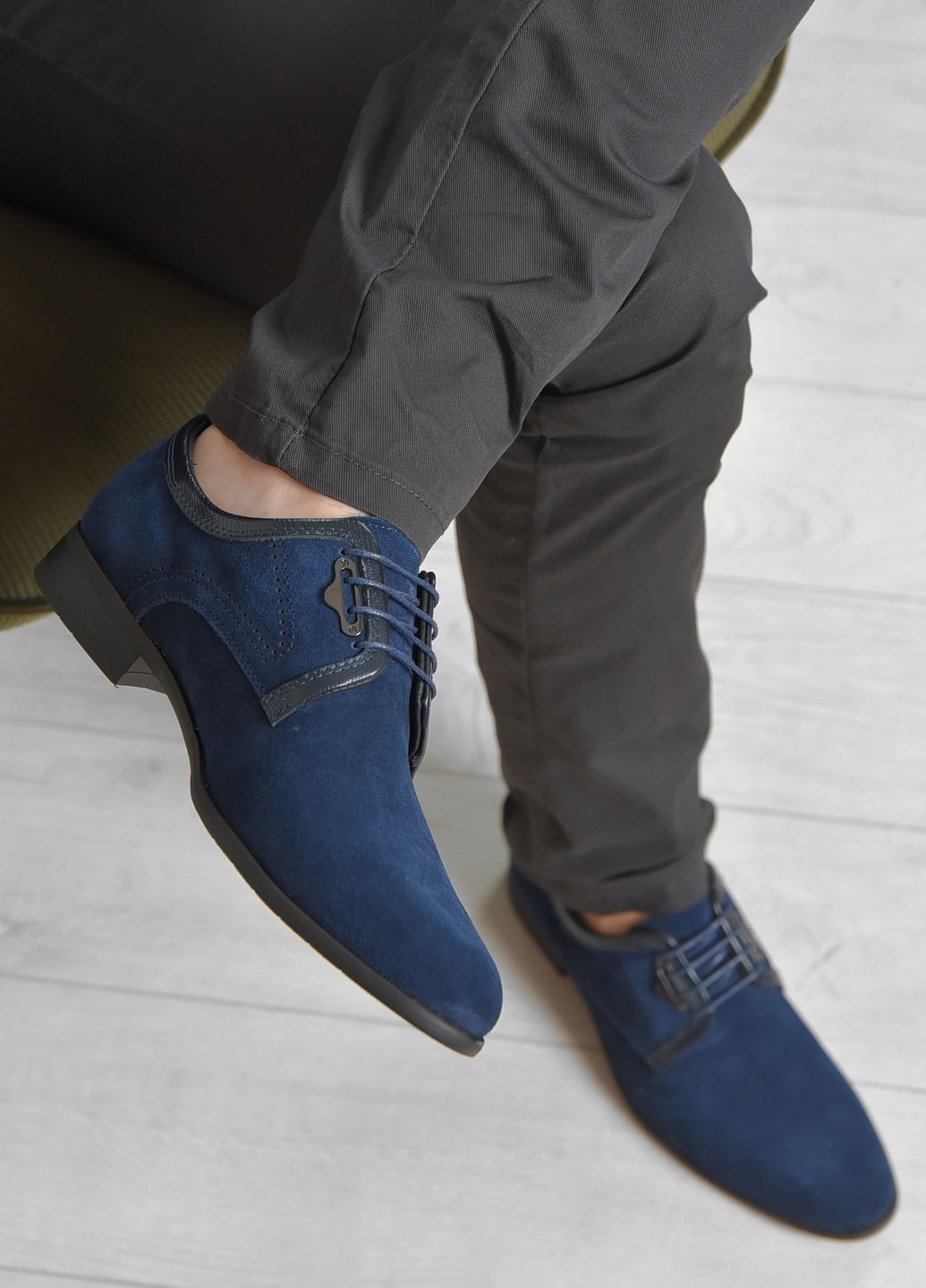Туфлі чоловічі синього кольору Let's Shop (265911011)