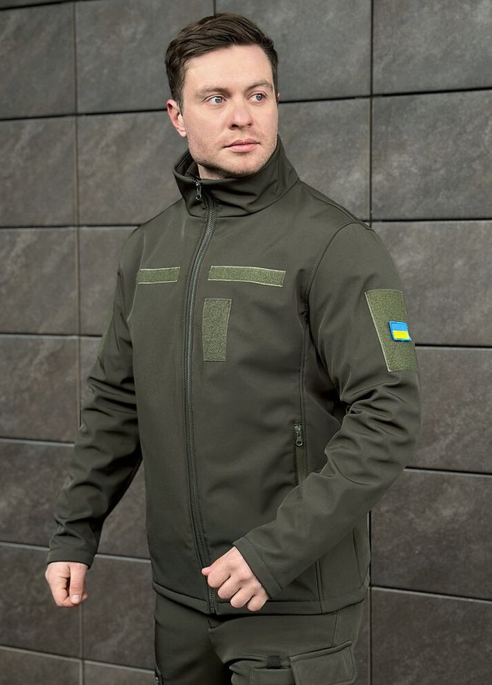 Оливковая (хаки) демисезонная куртка shadow с липучками хаки Pobedov