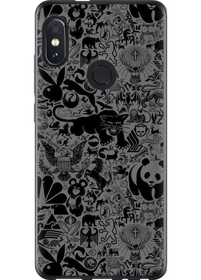 Силіконовий чохол 'Чорно-сірий стікер бомбінг' для Endorphone Xiaomi Redmi Note 5 Pro (259322141)