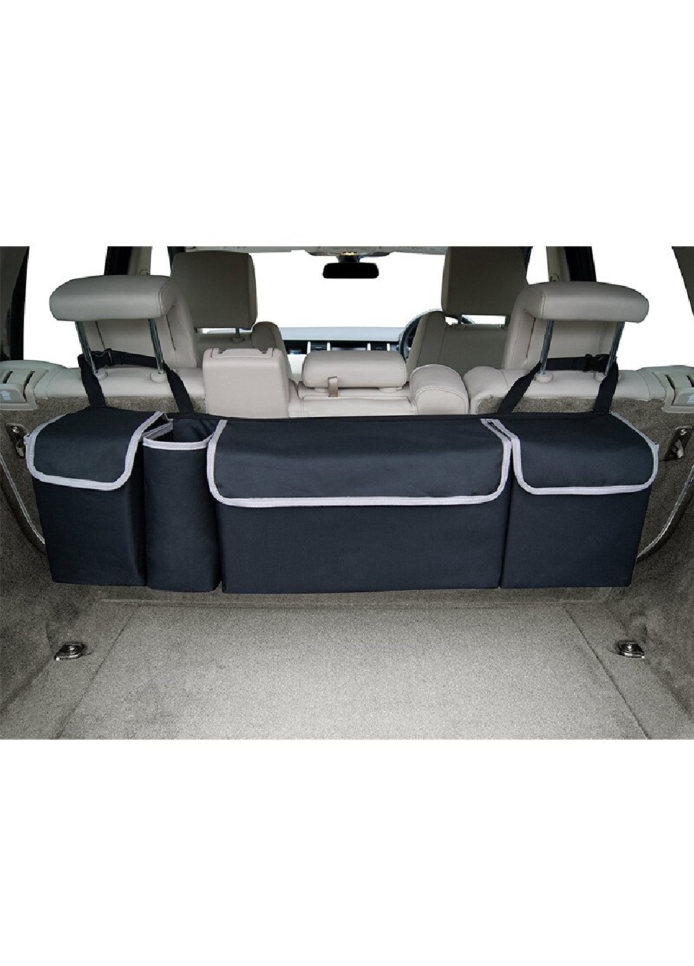 Автомобільний підвісний компактний органайзер на спинку сидіння для багажника 90х25 см (474968-Prob) Світло-сіра окантовка Unbranded (260517423)
