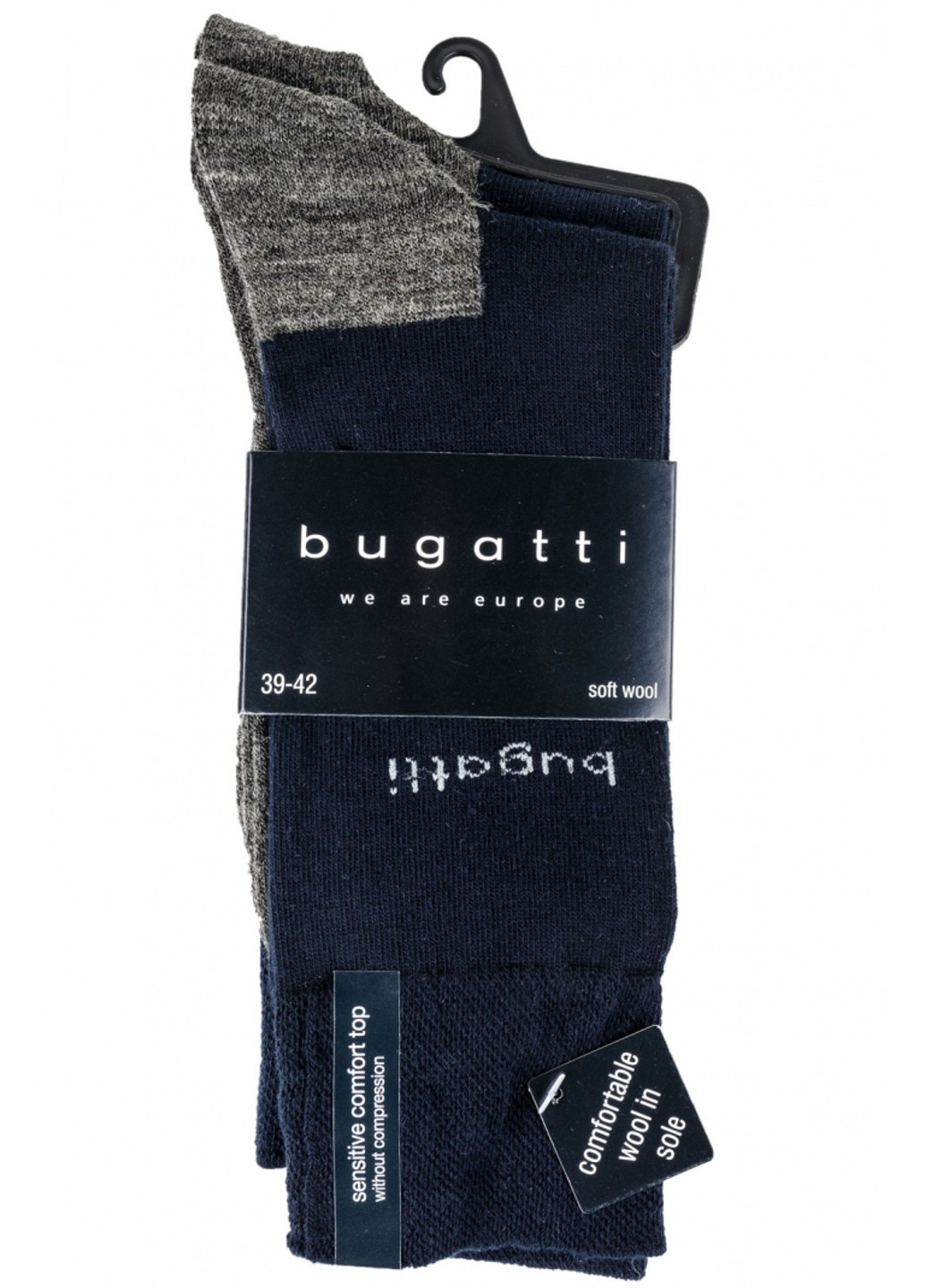 Набір з 2-х пар чоловічих шкарпеток Темно-синій з сірим Bugatti (256557388)