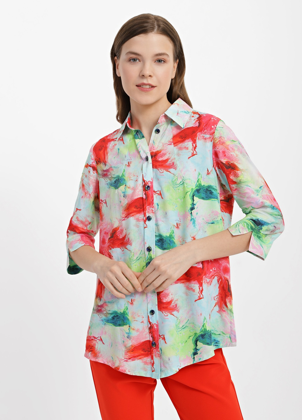 Комбинированная блузка женская 1097-1 DANNA