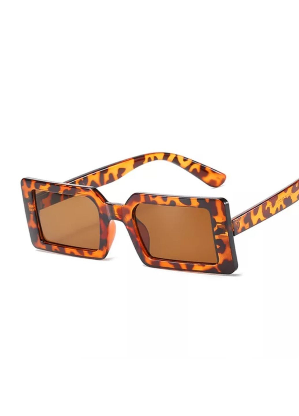 Солнцезащитные очки прямоугольные в широкой оправе Леопардовый No Brand (257763063)