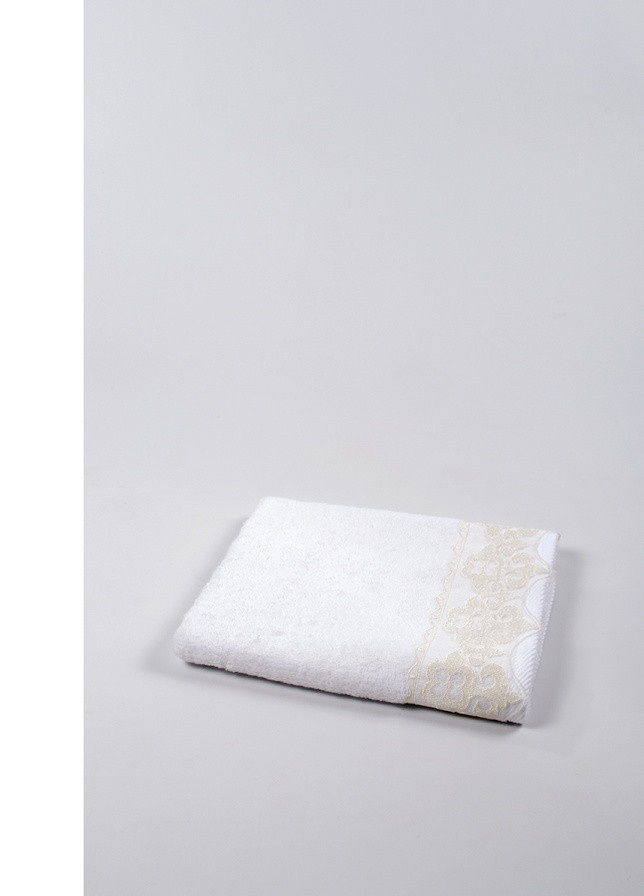 Maxstyle полотенце бамбуковое - damask белое 50*90 орнамент белый производство - Турция