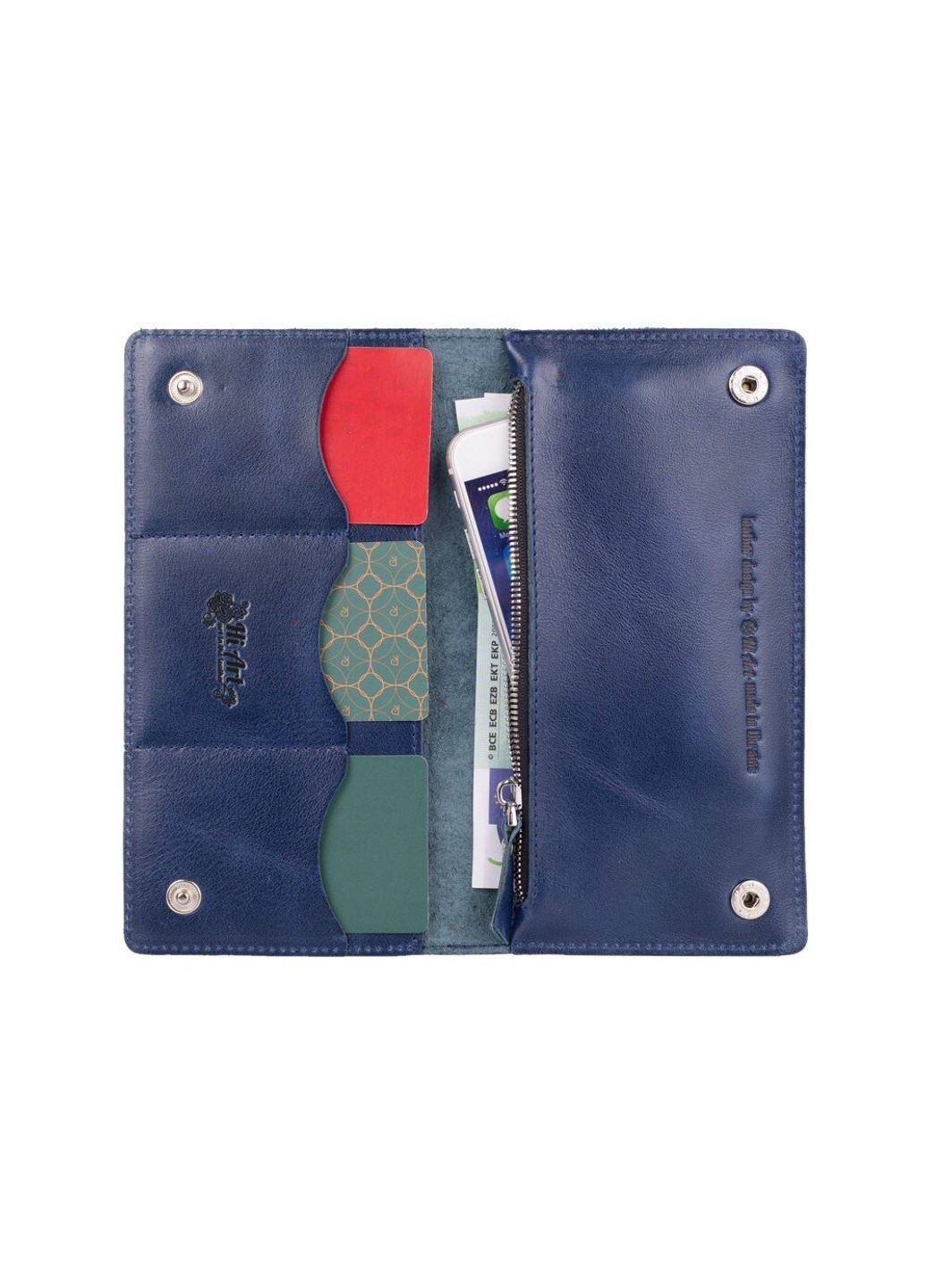 Шкіряний гаманець WP-05 Mehendi Art синій Синій Hi Art (268371340)
