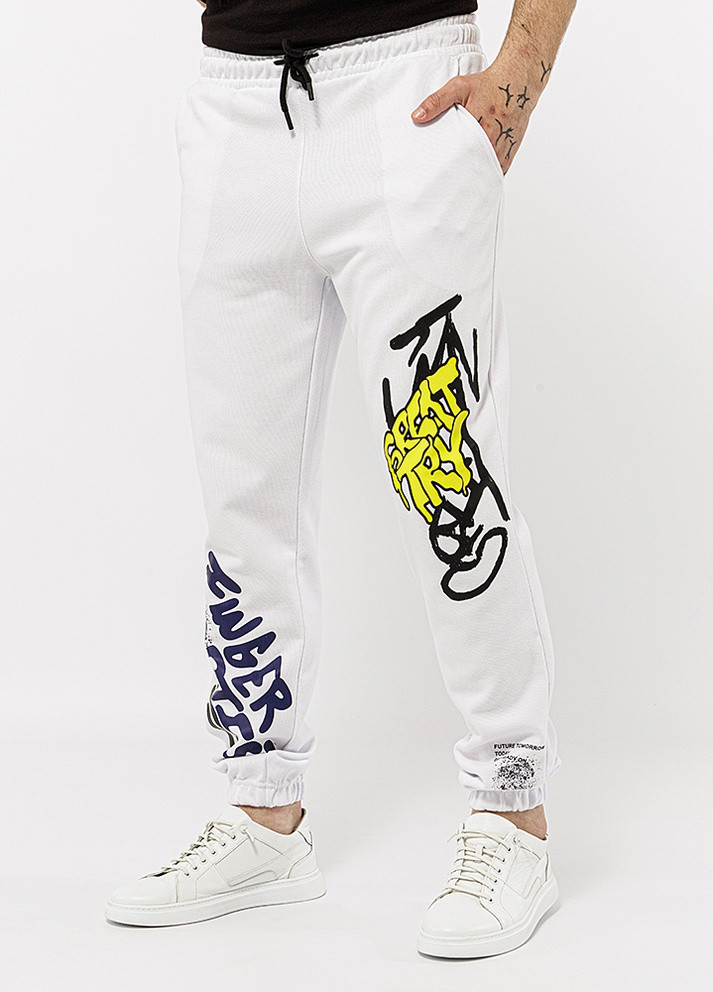 Чоловічі штани спортивні колір білий ЦБ-00223479 Dias (259961139)