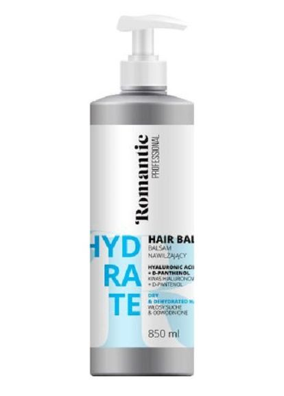Бальзам питательный для сухих волос Professional Hydrate с гиалуроновой кислотой 850 мл Romantic (264921056)