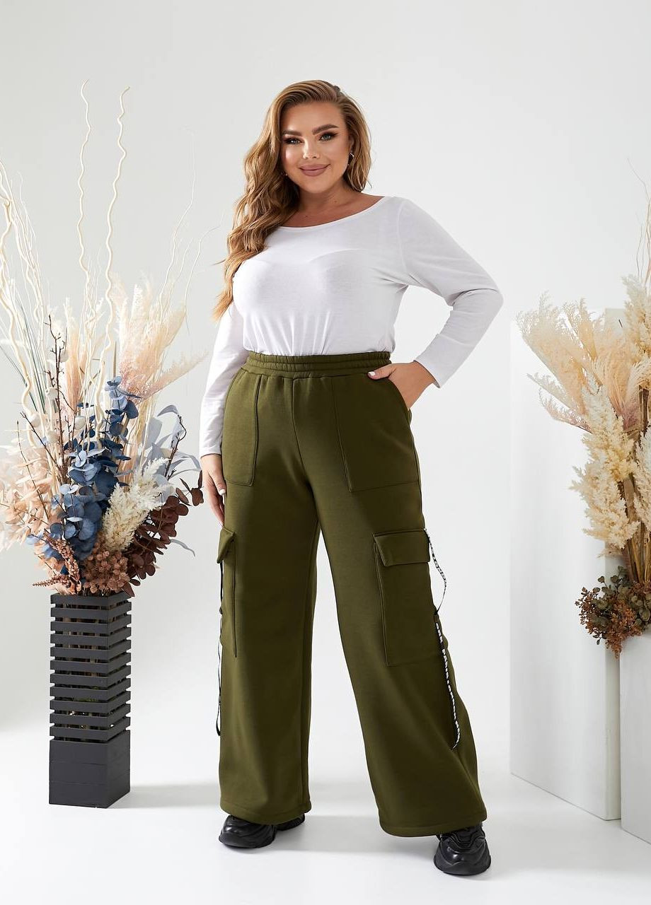 Жіночі брюки карго колір хакі р.50/52 441317 New Trend (263133845)