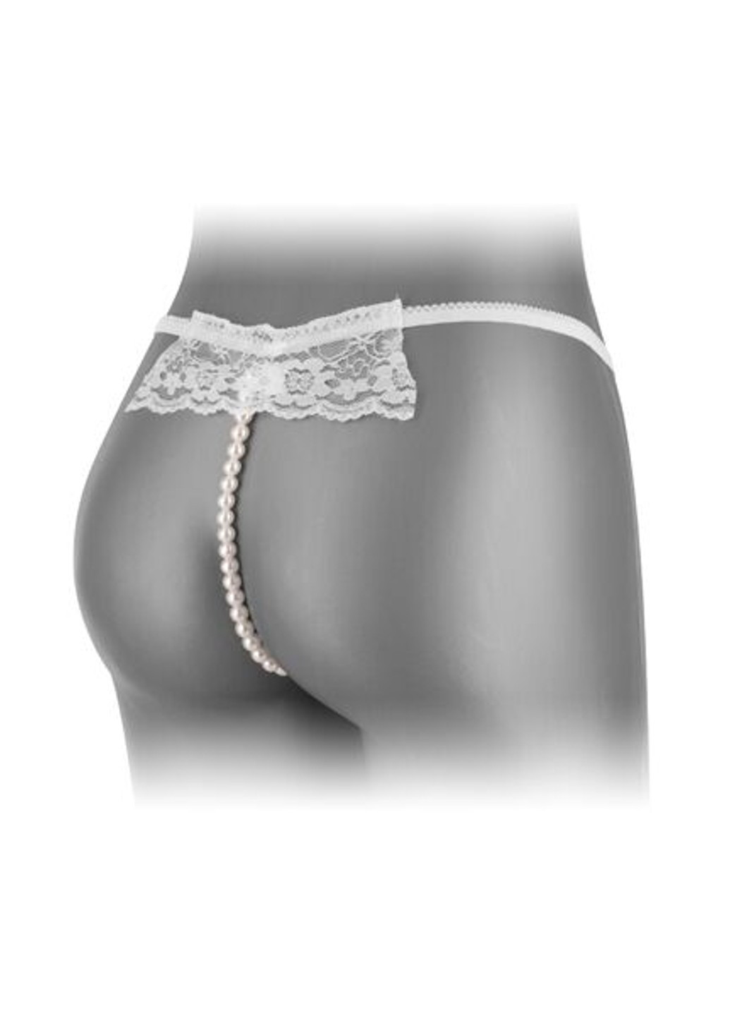Білий трусики-стрінги з перлинною ниткою katia Fashion Secret