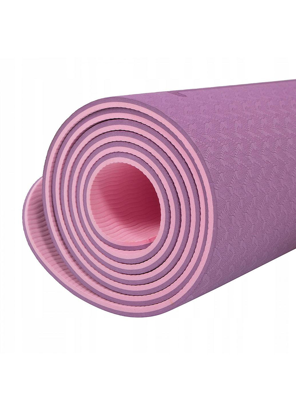 Коврик (мат) для йоги и фитнеса TPE 6 мм YG0015 Purple/Pink Springos (270091022)