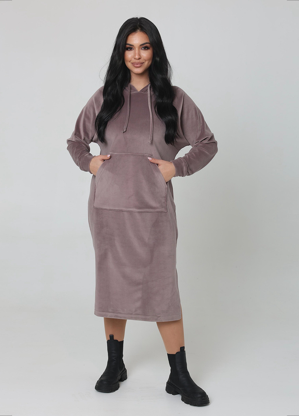 Пудровое повседневный платье Verso однотонное