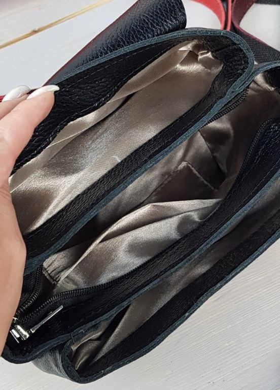 Черная женская маленькая сумка клатч из натуральной кожи и замши, замшевая кожаная мини сумочка Serebro (266423758)