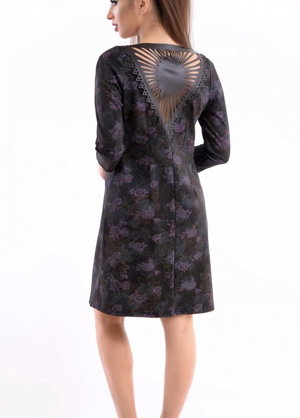Чорна сукнi норма вільна сукня з гарною спинкою (ут000041566) Lemanta