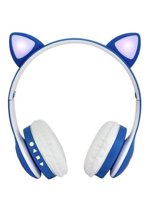 Наушники беспроводные Cat Ear VZV-23M Bluetooth с RGB подсветкой и кошачьими ушками Синие No Brand (276525861)
