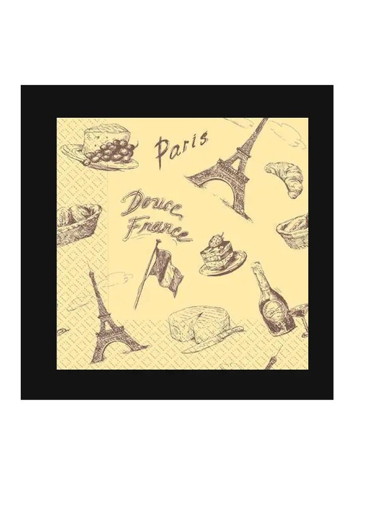 Салфетки бумажные трехслойные с рисунком Париж 18 шт Марго (258701121)